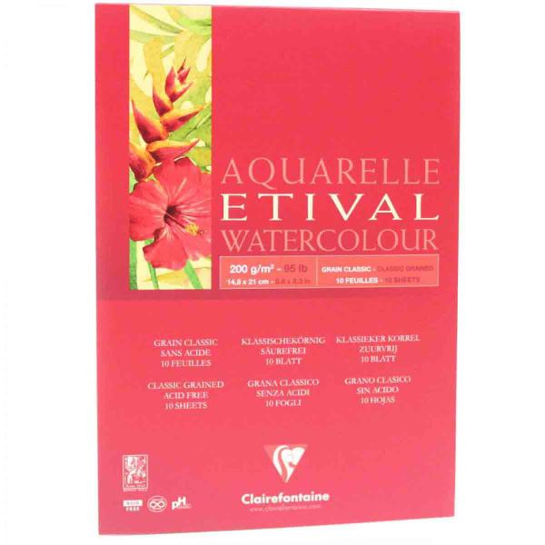 Imagem de Bloco Para Aquarela Etival A5 200G Clairefontaine 10 Fls