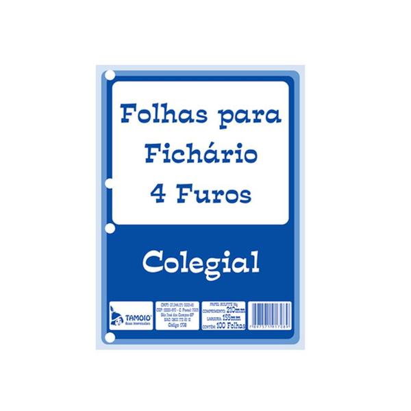 Imagem de Bloco para Fichário 1/4 100 Fls Colegial - Tamoio