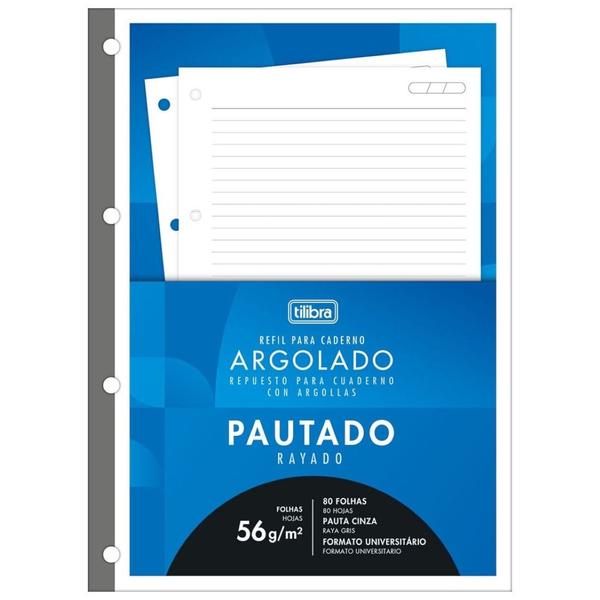 Imagem de Bloco Para Fichário Universitário Pautado 80 Folhas Tilibra