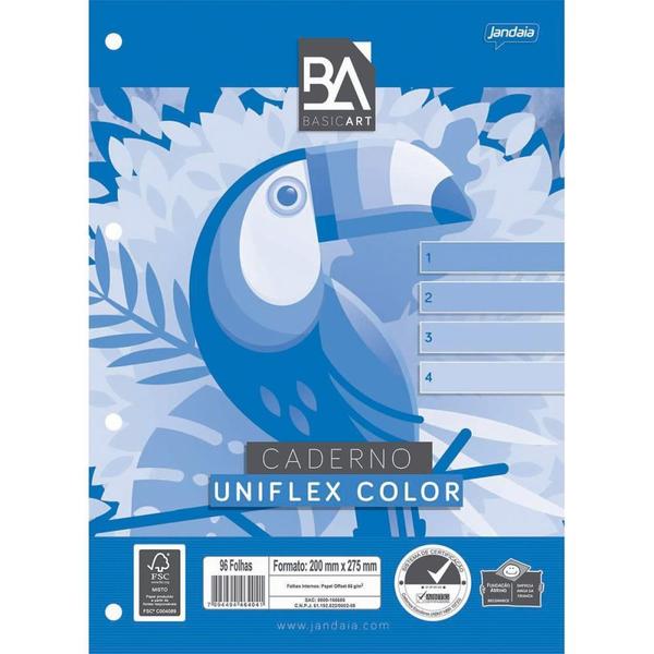 Imagem de Bloco para Fichário Universitário Uniflex Color 96 Folhas Pacote com 10