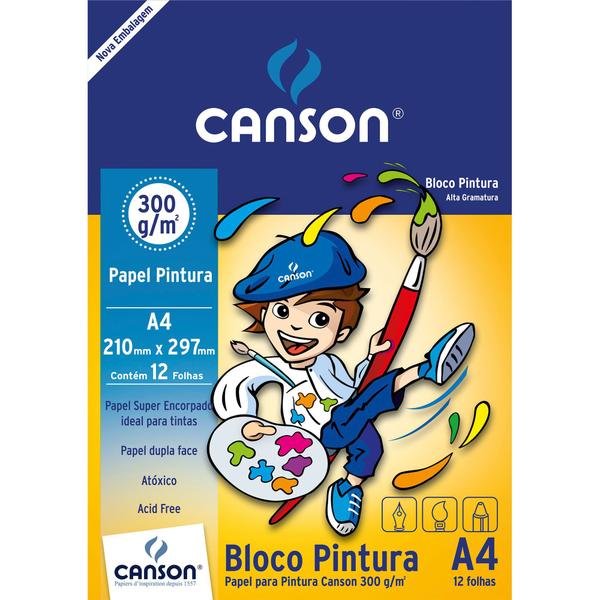 Imagem de Bloco Para Pintura Canson Linha Infantil 300G/m² 12 Folhas A4 7091