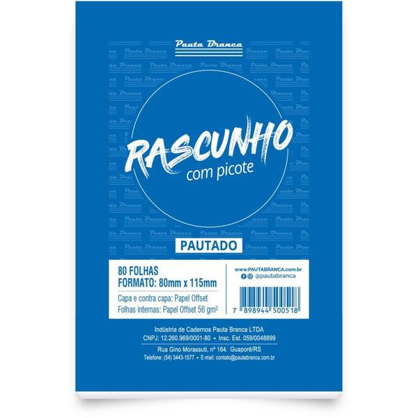 Imagem de Bloco para Rascunho C/PICOTE C/PAUTA 80X115MM 80F