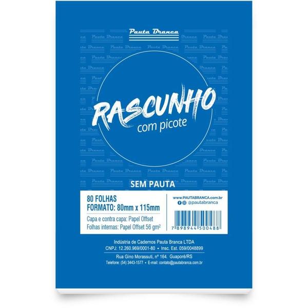 Imagem de Bloco para Rascunho C/PICOTE S/PAUTA 80X115MM 80FL