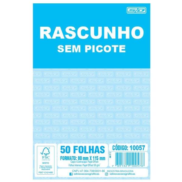 Imagem de Bloco para Rascunho sem Picote 80X115 50FLS. (17891321100575)