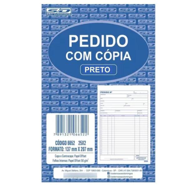 Imagem de Bloco Pedido 1/18 2 Vias 25x2 (137x207mm) - Pt C/ 20 blocos