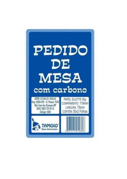 Imagem de Bloco Pedido De Mesa Kit 20 C/ Carbono Para Comércio 2 Vias