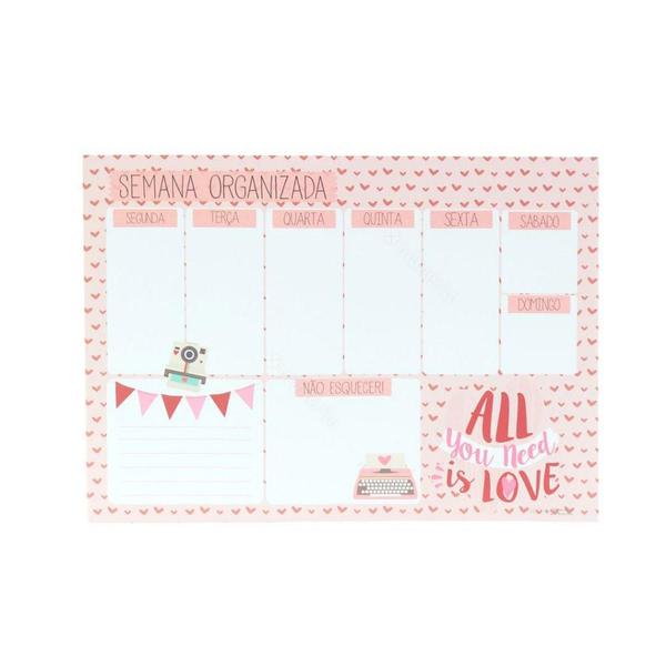 Imagem de Bloco Planner de Mesa Semanal Love