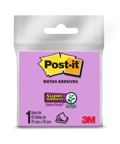 Imagem de Bloco Post-It 654 76x76mm 45 Folhas Roxo