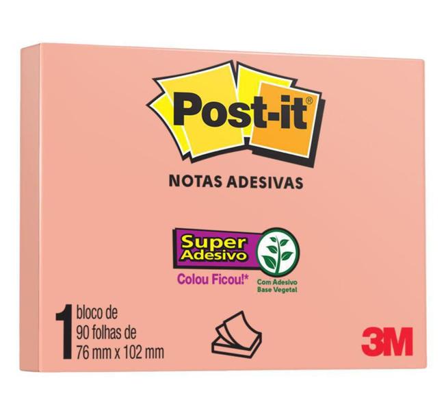 Imagem de Bloco Post-It 657 - Rosa Milnio - Com 90 Folhas - 3M