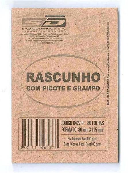 Imagem de Bloco Rascunho Com Picote 80x115mm 80 Folhas São Domingos