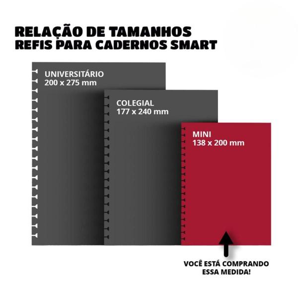 Imagem de Bloco Refil P/ Caderno Smart 96 Folhas Coloridas Mini Dac