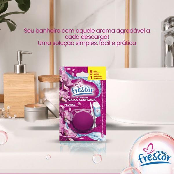 Imagem de Bloco Sanitário para Caixa Acoplada Floral 45g - Novo Frescor