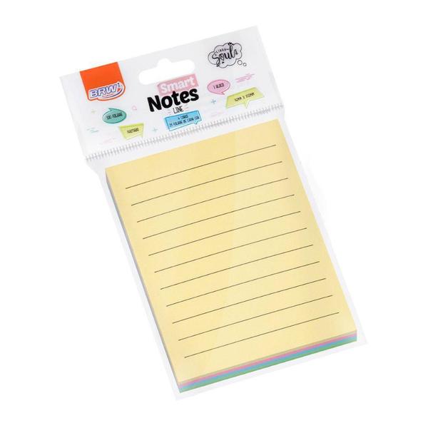 Imagem de Bloco Smart Notes Brw Pautado Pastel 76X102Mm Com 100 Folhas