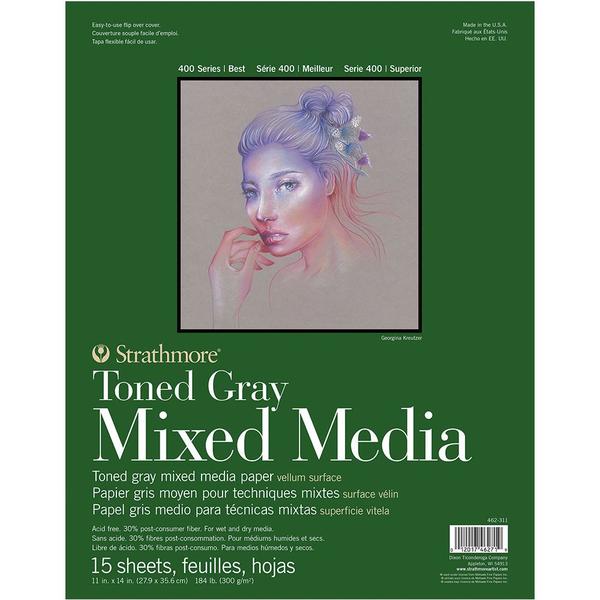 Imagem de Bloco Strathmore Mix Media Toned Gray 300g 27,9x35,6 15 Fls 62462311 1 ed