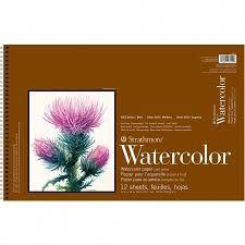 Imagem de Bloco Strathmore Watercolor 22,9x30,5cm 300g/m² com 12 Folhas Espiral Série