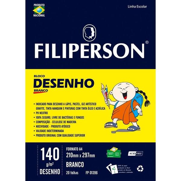 Imagem de Bloco tecnico sem margem desenho a-4 140g.20fls.branco filiperson