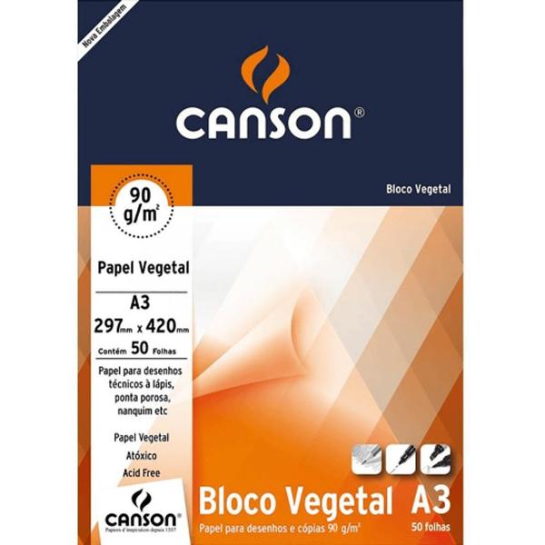 Imagem de Bloco Vegetal A3 90g 50fls Canson