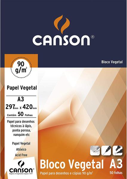 Imagem de Bloco vegetal A3 90g Canson com 50 folhas