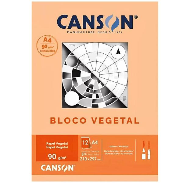 Imagem de Bloco Vegetal Desenho Técnico A4 90g/m² 50 Folhas Canson