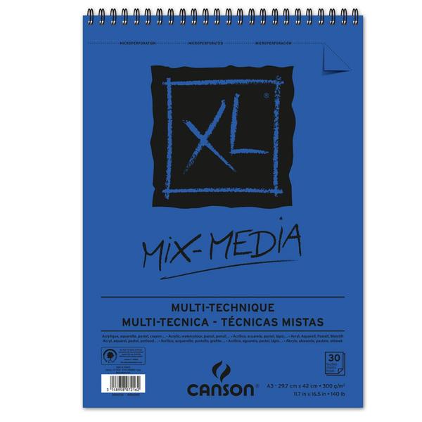 Imagem de Bloco XL Espiralado Canson 7216 Mix Media 300g/m² A3 30 Folhas