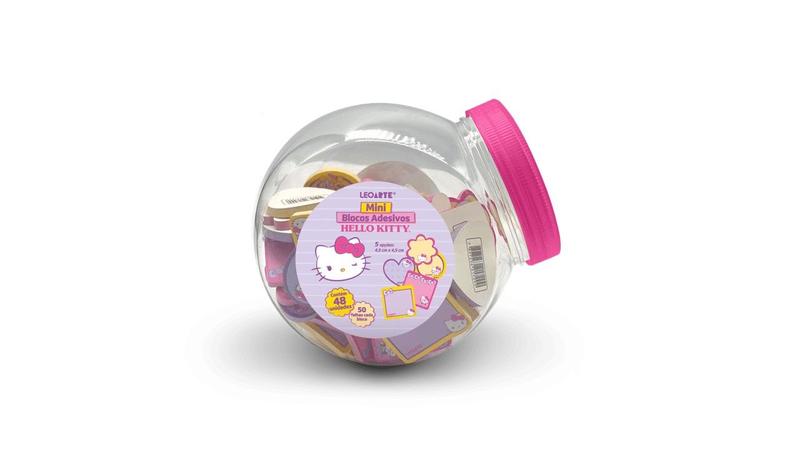 Imagem de Blocos Adesivo Mini Hello Kitty Formato Pote C/48- Leo Arte