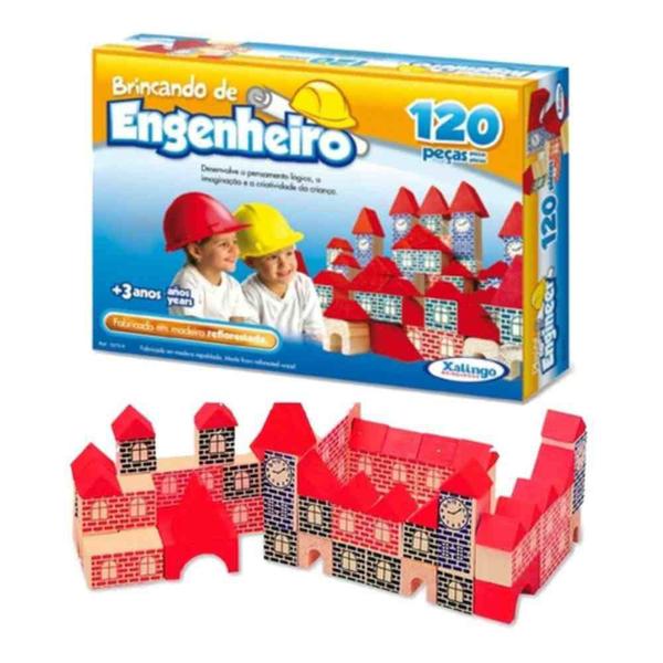 Imagem de Blocos Brincando de Engenheiro 120 peças 52798 Xalingo