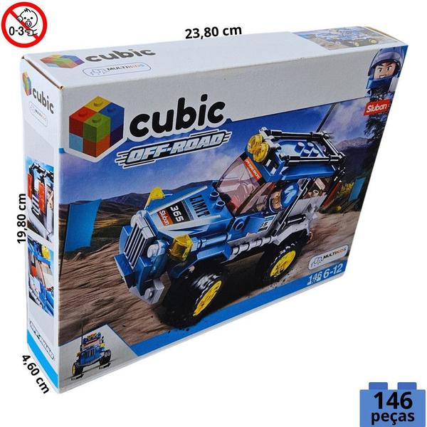 Imagem de Blocos Cubic Adventure Off-Road 146 Peças - Multikids BR1482