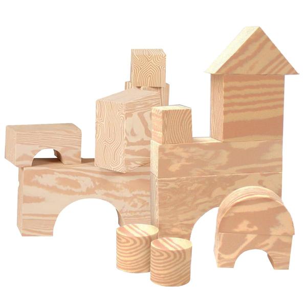 Imagem de Blocos de brinquedos Edushape Wood Like Soft 80 peças por mais de 3 anos