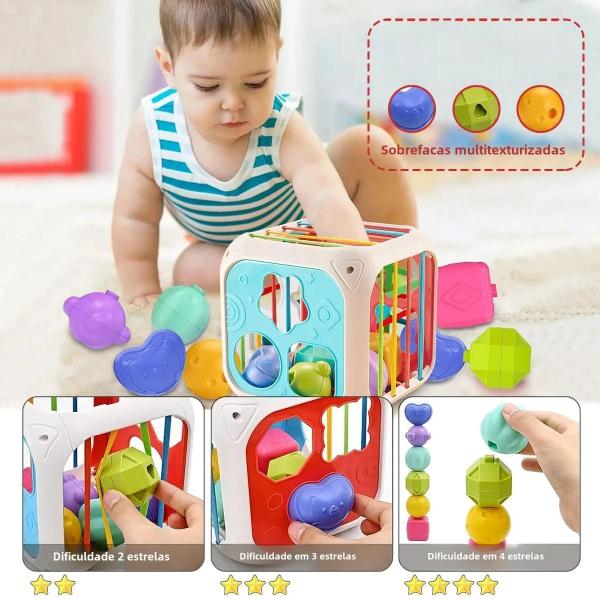 Blocos de Classificação de Formas Montessori para Bebês (6 a 12 Meses) - Brinquedos Educativos Coloridos Imagem de Blocos de Classificação de Formas Montessori para Bebês (6 a 12 Meses) - Brinquedos Educativos Coloridos