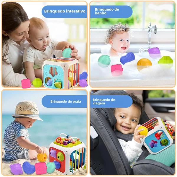 Blocos de Classificação de Formas Montessori para Bebês (6 a 12 Meses) - Brinquedos Educativos Coloridos Imagem de Blocos de Classificação de Formas Montessori para Bebês (6 a 12 Meses) - Brinquedos Educativos Coloridos