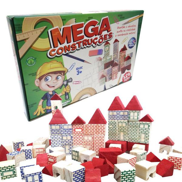 Blocos De Construção 120 Peças Madeira Brinquedo Educativo - Pais e Filhos - Pais & Filhos Imagem de Blocos De Construção 120 Peças Madeira Brinquedo Educativo - Pais e Filhos