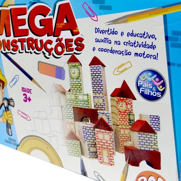 Imagem de Blocos De Construção 200 Peças Madeira Brinquedo Educativo - Pais E Filhos