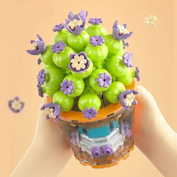 Imagem de Blocos de Construção 3D para Meninas - Modelo de Bonsai de Flores