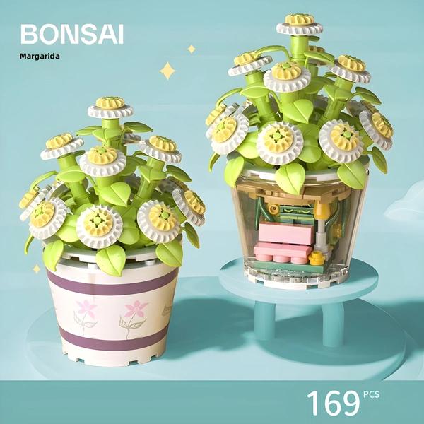 Imagem de Blocos de Construção 3D para Meninas - Modelo de Bonsai de Flores