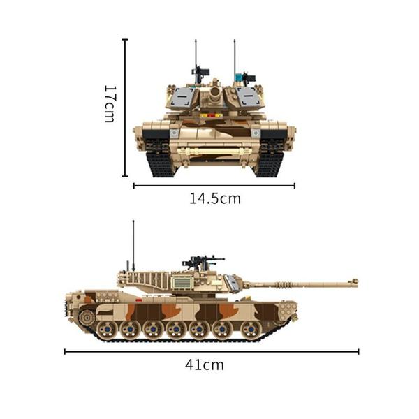 Imagem de Blocos de construção: arma de guerra militar de brinquedo M1A2 Abrams Tank 163