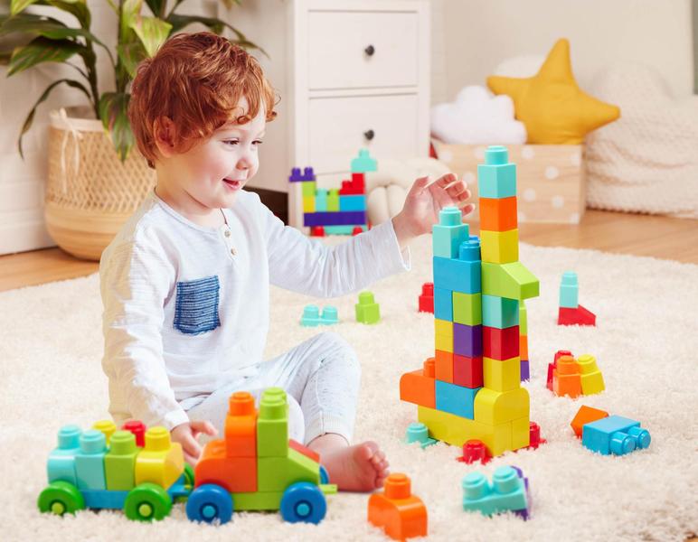 Blocos de construção Battat Bag o' Blocks 80 peças 12 meses ou mais Imagem de Blocos de construção Battat Bag o' Blocks 80 peças 12 meses ou mais