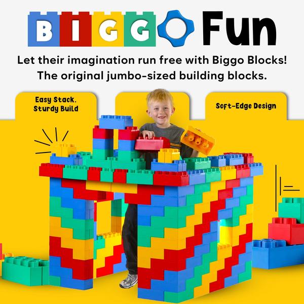 Imagem de Blocos de construção BiggoBlocks Big Blocks Kids 4-8 anos 24 unidades