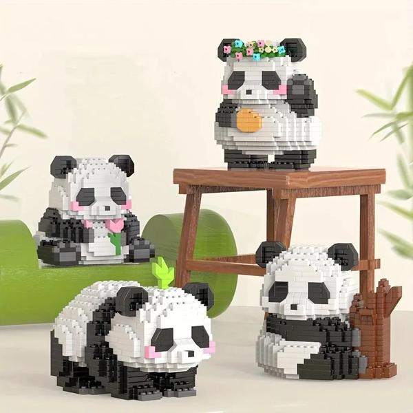 Imagem de Blocos de Construção Criativos de Pequeno Panda - Modelo Animal para Decoração e Presente