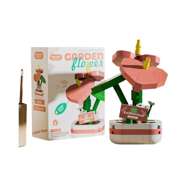 Imagem de Blocos de Construção de Bonsai Artificial para Crianças - Kit de Plantas com Capa Anti-Poeira