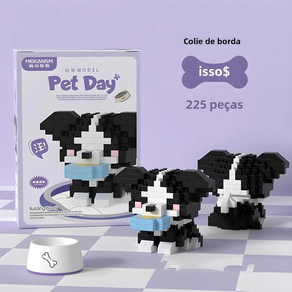 Imagem de Blocos de Construção de Cães e Gatos - Micro Corgi, Collie, Schnauzer e Outros