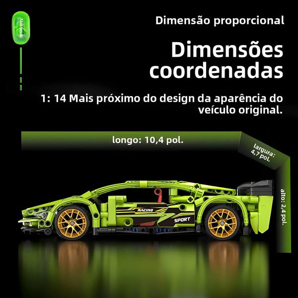 Imagem de Blocos De Construção De Carros Esportivos De Corrida Para Meninos 452 Peças Modelo De Alta