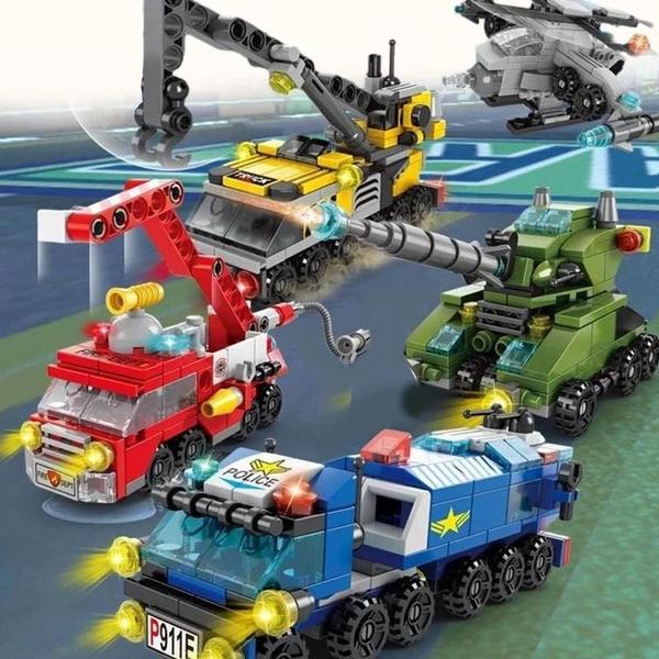 Imagem de Blocos de Construção de Micro Partículas - Tanques Militares, Polícia e Bombeiros para Crianças