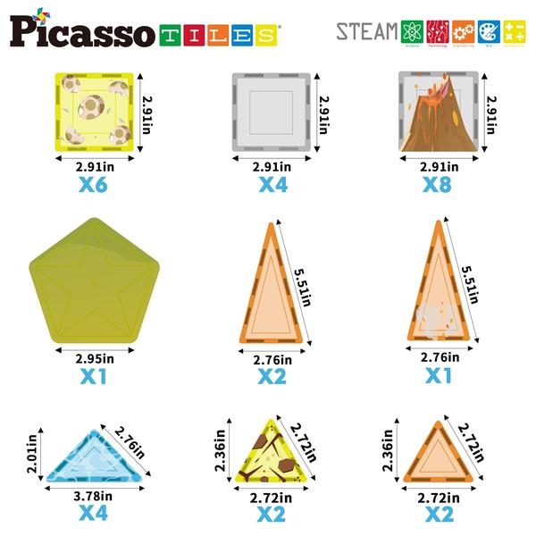 Imagem de Blocos de construção: dinossauro PicassoTiles com 8 figuras de ação