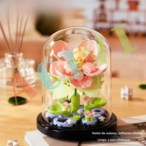 Imagem de Blocos de Construção DIY de Flores Miniatura para Crianças - Decoração para Casa