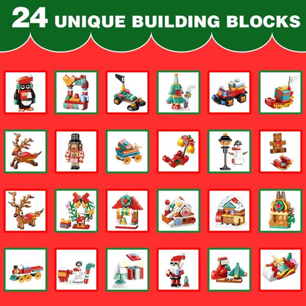 Imagem de Blocos de construção do calendário do advento DUPHLAGT 2024 com 24 Papai Noel