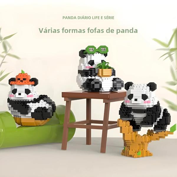 Imagem de Blocos de Construção Educacionais DIY - Panda Chinês - Mini Animais - Presente para Crianças