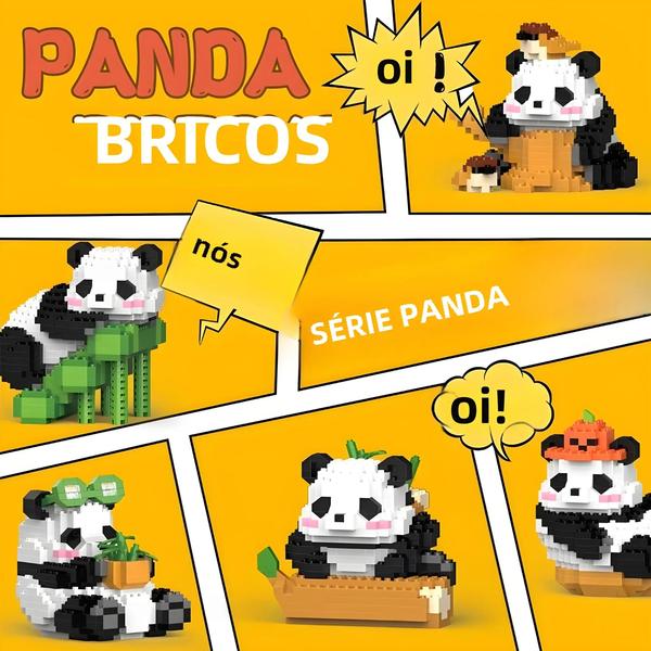 Imagem de Blocos de Construção Educacionais DIY - Panda Chinês - Mini Animais - Presente para Crianças