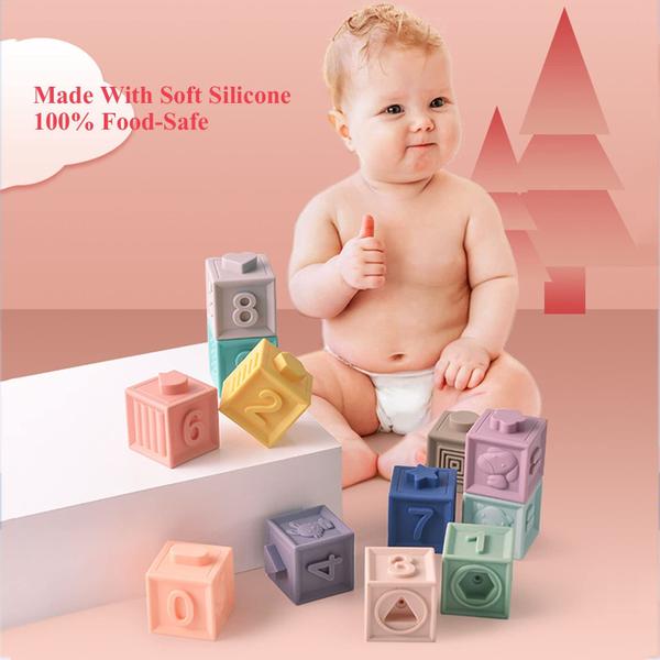 Imagem de Blocos de construção macios Yzata Baby Tething Toys de 6 meses ou mais