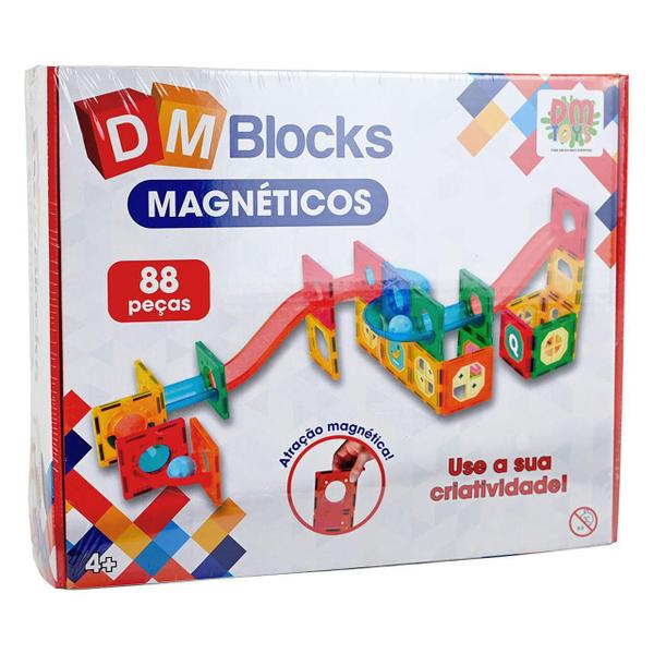 Imagem de Blocos De Construção Magnético 88 Peças Dm Toys - Dmt6767