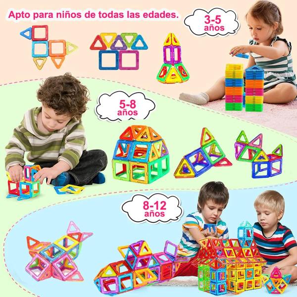 Imagem de Blocos de Construção Magnéticos Grandes e Mini - Brinquedos DIY para Crianças